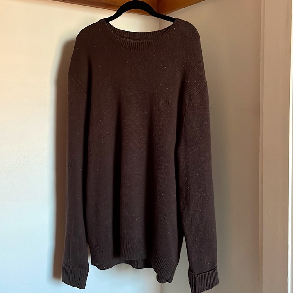 Chaps Knit Sweater - Color: Chocolate Brown, Size: XXL